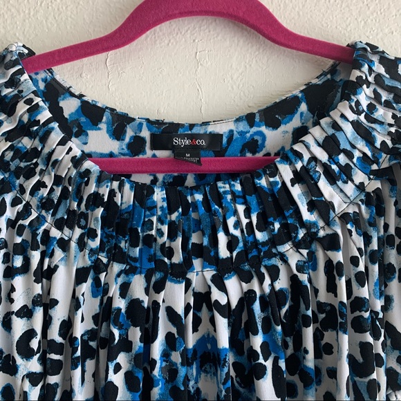 Style & Co. Animal Print Style Top-Med, Blue/White - Picture 3 of 8